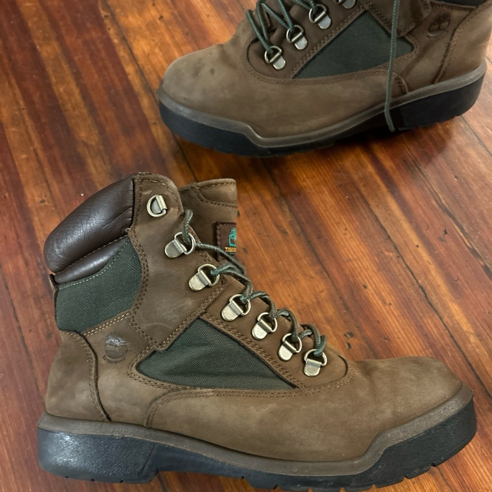 Timberland Men's Brown and Green Hiking Boots
